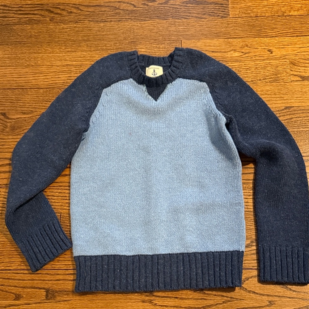 Boys Land’s End- two toned blue sweater